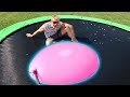 GIANT WATER BALLOON VS TRAMPOLINE!!