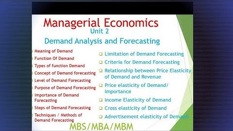 Demand Analysis and Forecasting / Unit 2/ TU MBS First Semester Economics in Nepali/MBS/ 1stsemester