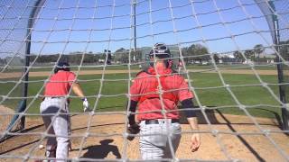 Byung Ho Park faces Michael Tonkin in batting practice at Twins spring training