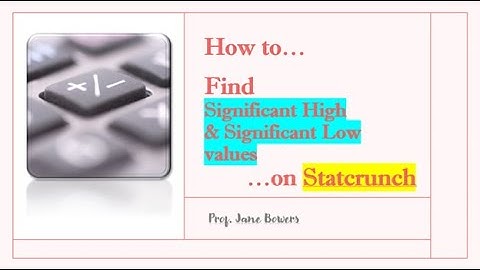 Finding Significant High and Significant Low values from the data set