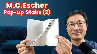 M.C.Escher style Pop-up stairs card 2 (Template is provided)