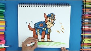 Dizzi Doodles Draws for Kids / Chase from Paw Patrol / Sketch, Ink and Color Time Lapse screenshot 4