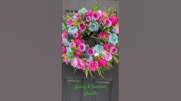 Spring wreath with peonies Makes an Amazing Entryway #wreath #springwreath #peonies #wreathtutorial