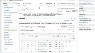 Improved test workflow support with additional test plan sections in Rational Quality Manager