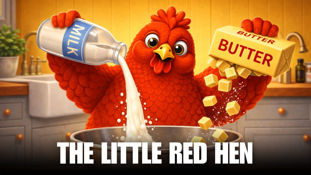 The Little Red Hen Story 🐔🍰 | Moral Story for Kids | Hard Work Pays Off