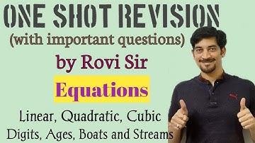 ONE SHOT REVISION | Equations | Linear, Quadratic, Cubic, Word problems