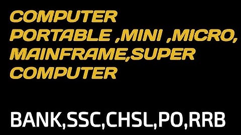 Computer | Types of Computers | Micro Computer | Mini | Super Computer | Mainframe Computer