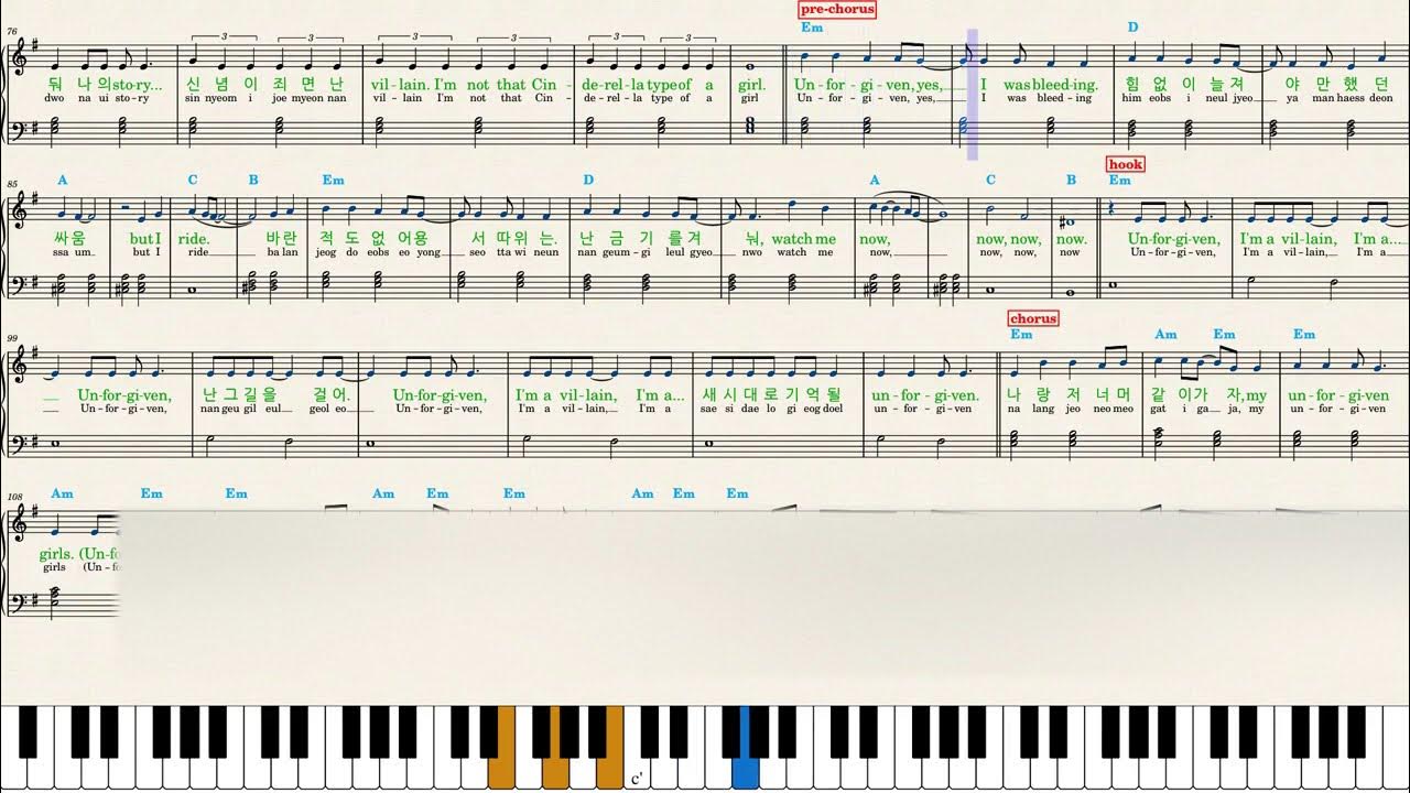LE SSERAFIM — (Piano Sheet Music) 악보 YouTube