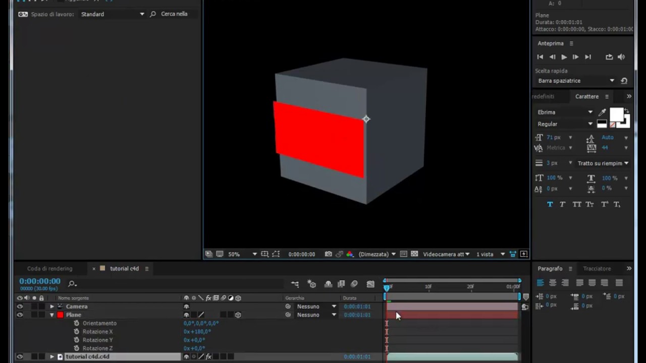 TUTORIAL C4D + AFTER EFFECST CC 2015 - IMPORTARE FILE E DATA TRACK DA ...
