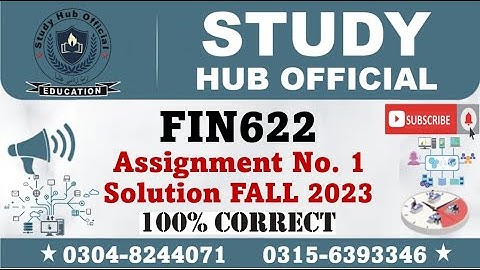 FIN621 Assignment 1 Solution 2024, FIN621 Assignment 1 Solution fall 2023, FIN621 Assignment 1 Sol