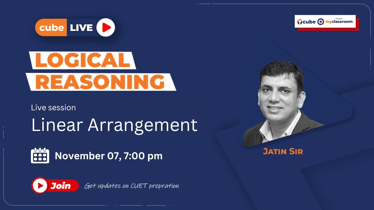 cubeLIVE Session on "Linear Arrangement" by Jatinder sir | cube myclassroom