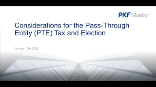 State & Local Tax Training: PTE Elections, including Composites and withholding Comparisons