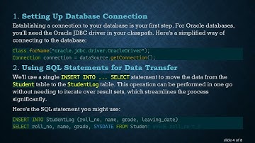 How to Copy Data from One Table to Another and Delete from First Table using Java