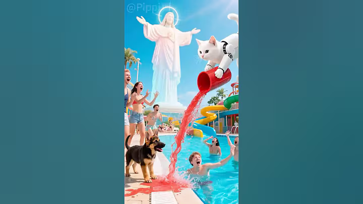 The kitten with ill intentions, Jesus sabotaged its plans. #jesus #shorts #ai