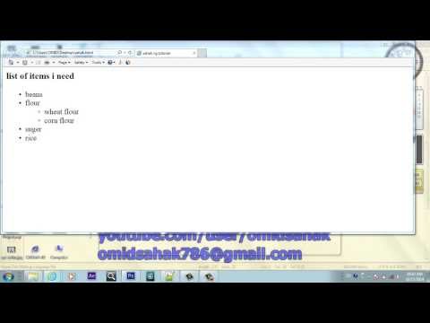 HTML in pashto unordered list lesson 02