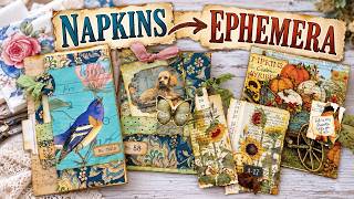 Napkins! Decoupage for Junk Journal | Pockets, Tags, Pages & More