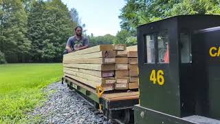Moving a Flatcar Load of Cheap Lumber