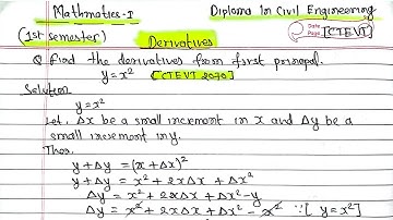 Derivative from first principle||CTEVT 2070 Mathmatics-I/Diploma Engineering|| #mathematics