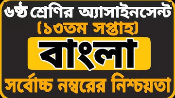Class 6 Bangla Assignment Answer 13th Week। ষষ্ঠ শ্রেণির বাংলা এসাইনমেন্ট  ১৩ তম সপ্তাহ