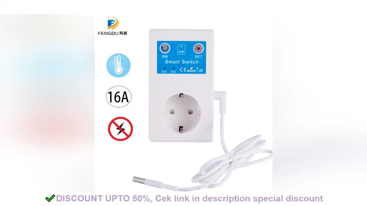 GSM Socket 220V 16A SMS Smart Power Socket Temperature Sensor Controller Intelligent Relay Switch