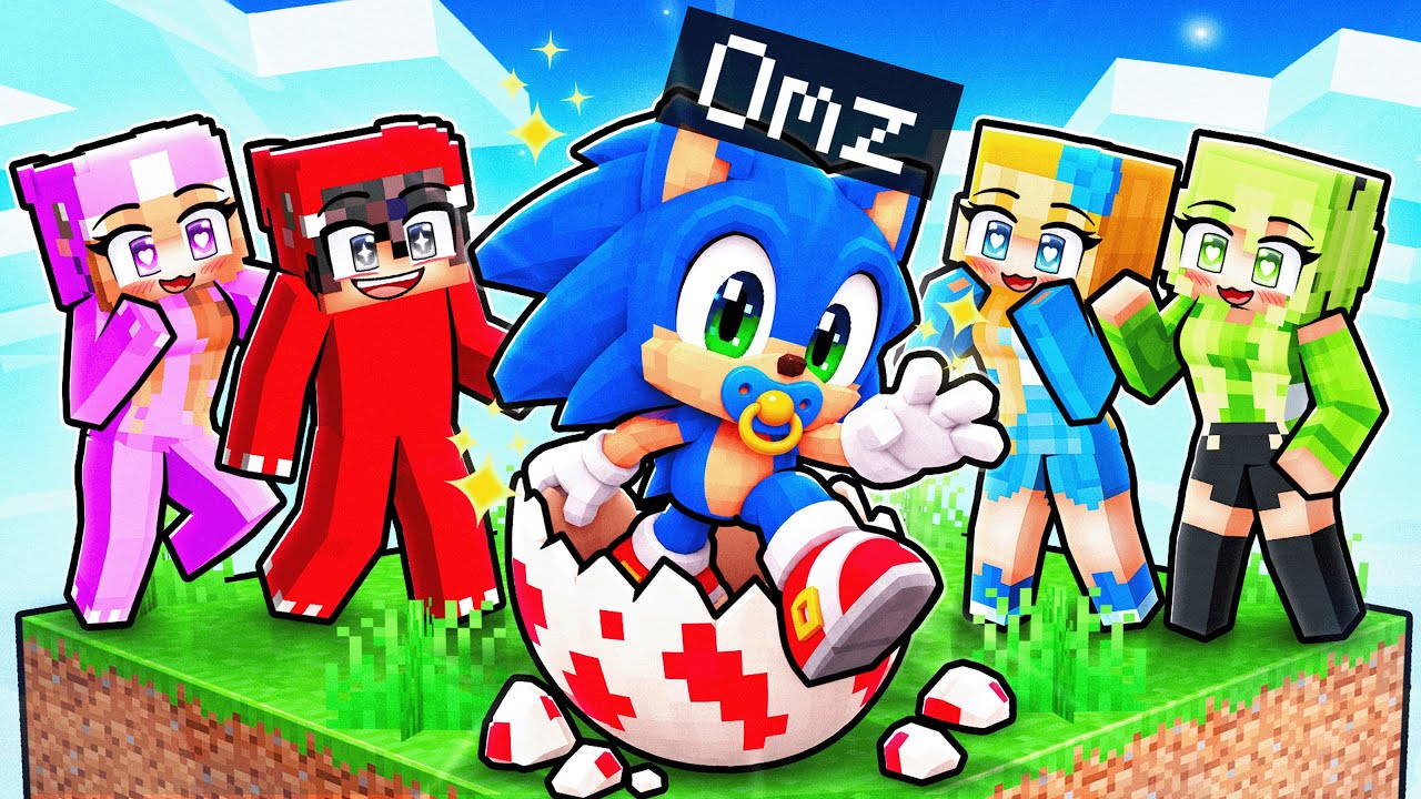 Surviving as BABY SONIC on ONE CHUNK in Minecraft!