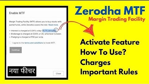 "Zerodha me MTF Trading Kaise Kare - MTF Charges, Pledge Tutorial"
