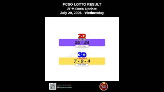 PCSO 3D 2D Lotto Results Today 2PM Update July 29, 2026 #Shorts