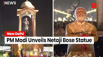 PM Narendra Modi Unveils Statue Of Freedom Fighter Netaji Subhas Chandra Bose