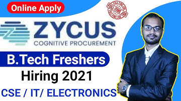 Zycus Hiring 2021 || B.Tech Freshers Hiring || Full Time Job || CSE/IT/ELECTRONICS