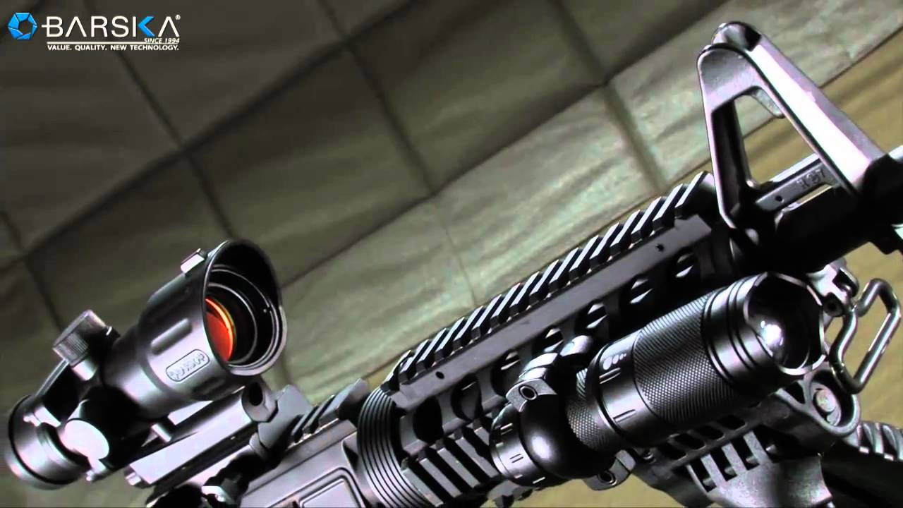 Barska 1x30 M16 AR15 Scope Electro Sight AC10984 - YouTube