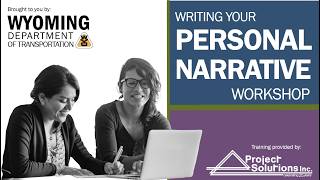 WYDOT Personal Narrative Workshop
