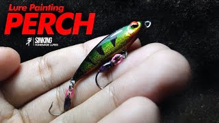 Green Iguana Perch Fishing Lure Painting