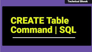 Create table in SQL  | Workbench  | Create Table in SQL command Line | Structured Query Language
