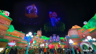 [4K] Super Nintendo World Drone Light Show at Universal Studios Hollywood ?