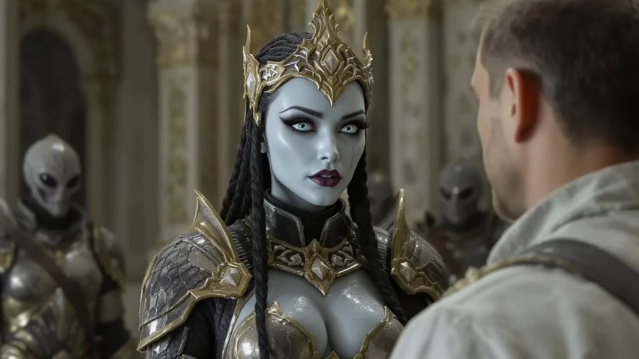 The alien queen heard me speaking her language—“Who are you?” she asked, trembling