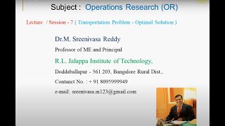 Celebrity #Transportation Problem#Optimal Solution#OS #7#UV#MoDi#Method#VTU#Operation Research#OR#BE#MBA#MCA# Profile