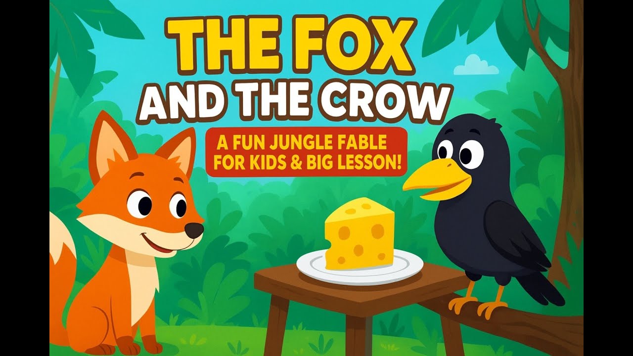 🦊🐦 The Fox and the Crow | A Fun Jungle Fable for Kids & Big Lesson!