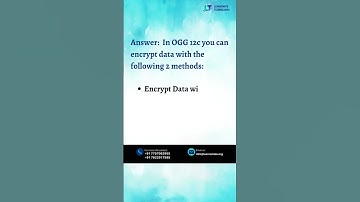 #shorts What are the different data encryption methods available in OGG 12c ?
