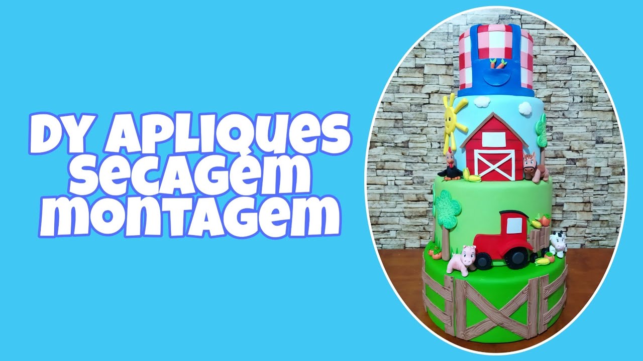 Bolo de biscuit - dy apliques, secagem, montagem, finalização!