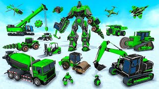 Mech Robot Transforming Games: Excavator Heli Flying Car Mode Battle | Android iOS Gameplay screenshot 2