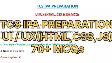 UI/UX MCQs | TCS IPA PREPARATION 2025 | 70+ MOST REPEATED MCQS | IPA