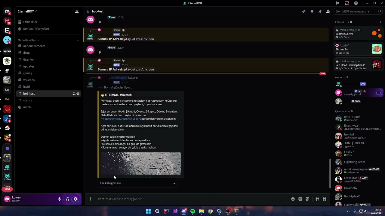 Gelişmiş Minecraft Discord Botu [BEDAVA 2026]