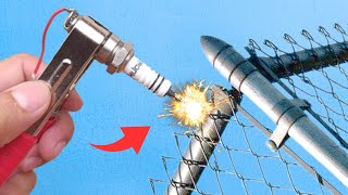 I never thought welding at home with a spark plug would be so easy! INCREDIBLE