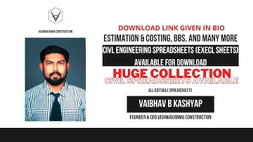 || Civil Estimation & Costing, Abstract Sheet, Footing Available 2022|| Vishwakarma Construction ||
