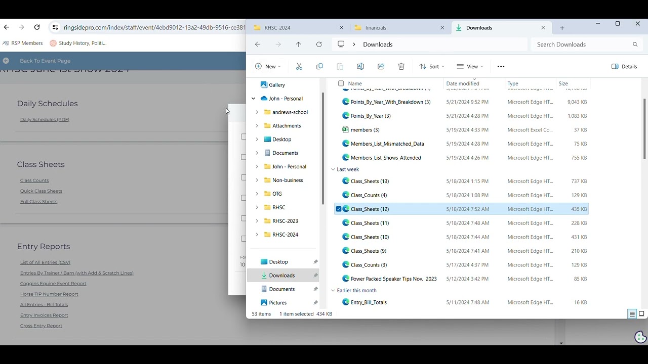 RHSC Print Ring Sheets