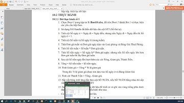 MS Excel | Bài 10.1 - Bài tập nâng cao - Dò tìm, thống kê & trích lọc dữ liệu
