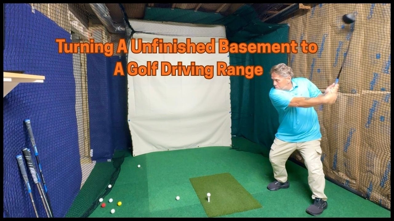 Turning A Unfinished Basement To A Golf Driving Range. #golf #golfer #diy #fun