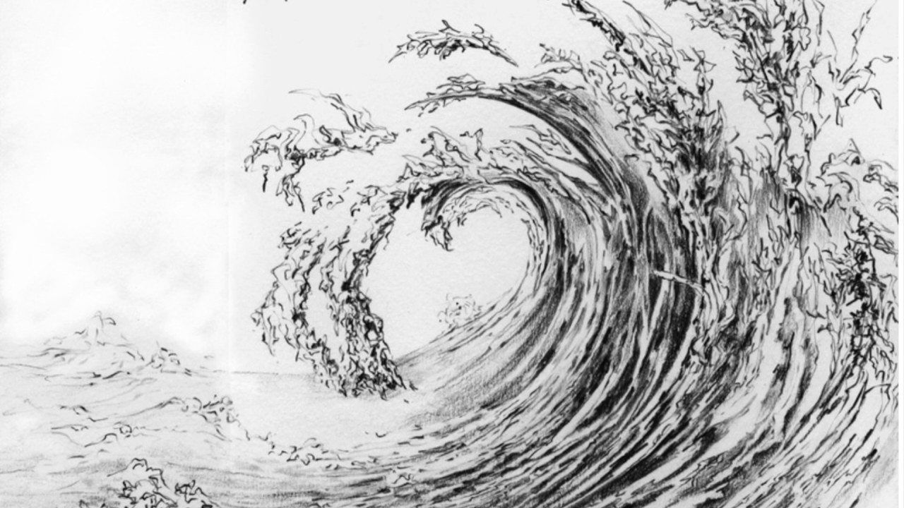 Вода в графике рисунок. Волны рисунок. Волны карандашом. Море карандашом. Морская волна карандашом.