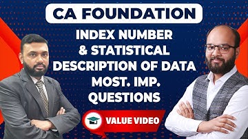 Most Important Questions of Index Number & Statistical Description of Data | CA Foundation June 24