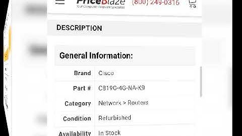 C819G-4G-NA-K9 Cisco 819G Cellular Wireless Integrated Services Router (Refurbished)